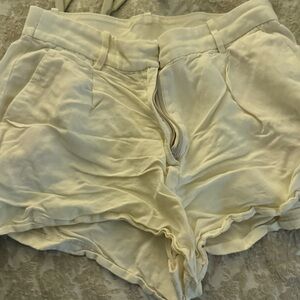 Cream Satin Shorts